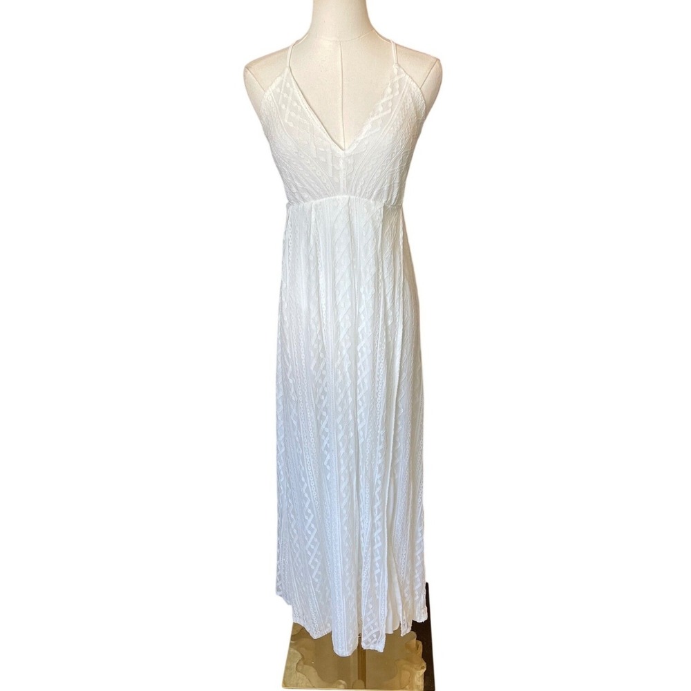 Simplee Y2K Lace Babydoll Crochet Maxi Dress Size S Boho Clean Girl Festival